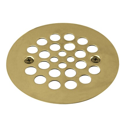 Westbrass 4-1/4" O.D. Shower Strainer Plastic-Oddities Style in Polished Brass D3193-03